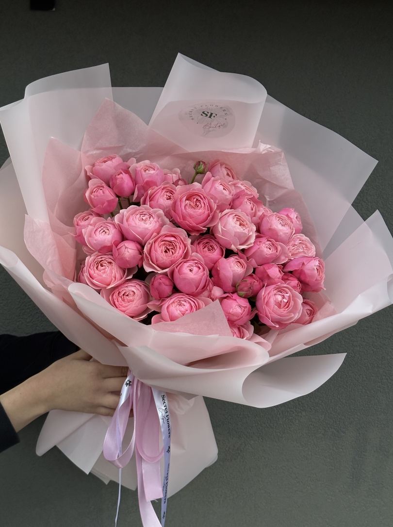 9 crenguțe de Trandafiri roz  îmbujorați 